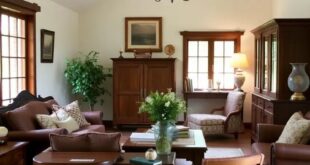Charming Country Living Room: Embracing Antique Wooden Furnishings