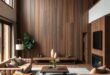 Embracing Warmth: Designing a Rustic Living Room with Rich Dark Wood Tones