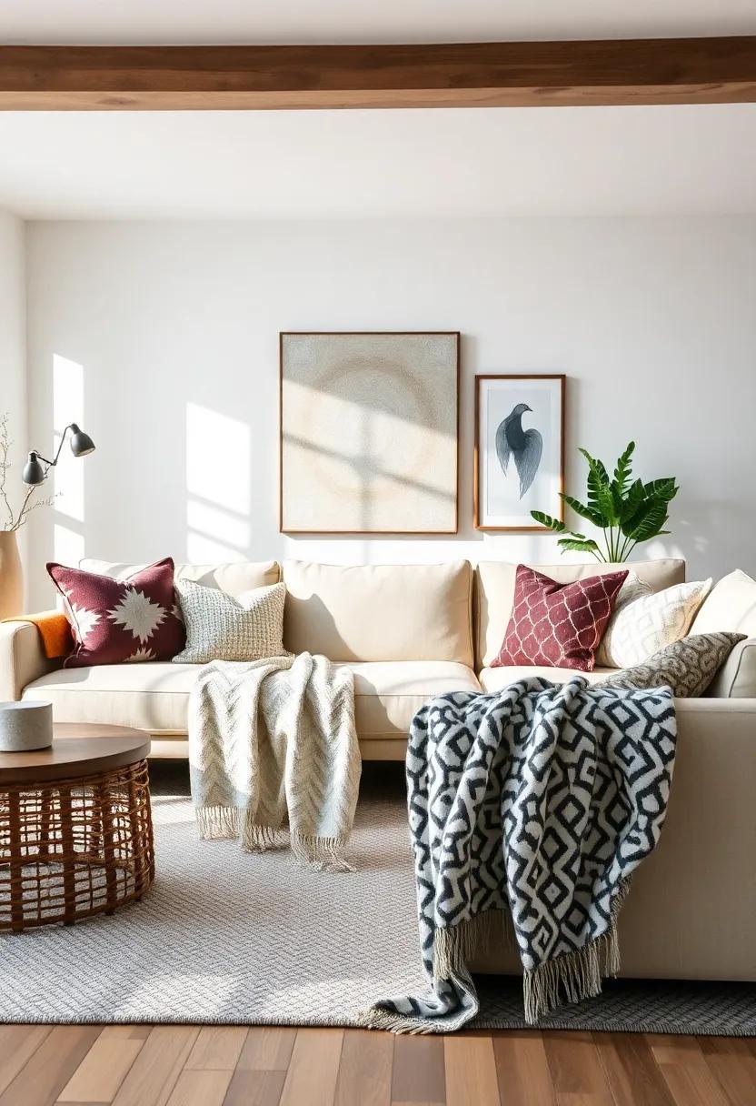 Embracing Comfort: Patterns and Textures in Modern Farmhouse Living Rooms Embracing Comfort: Patterns and Textures in Modern Farmhouse Living Rooms