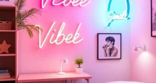 Vibrant Vibes: Transforming a Small Teen Room with Neon Signs