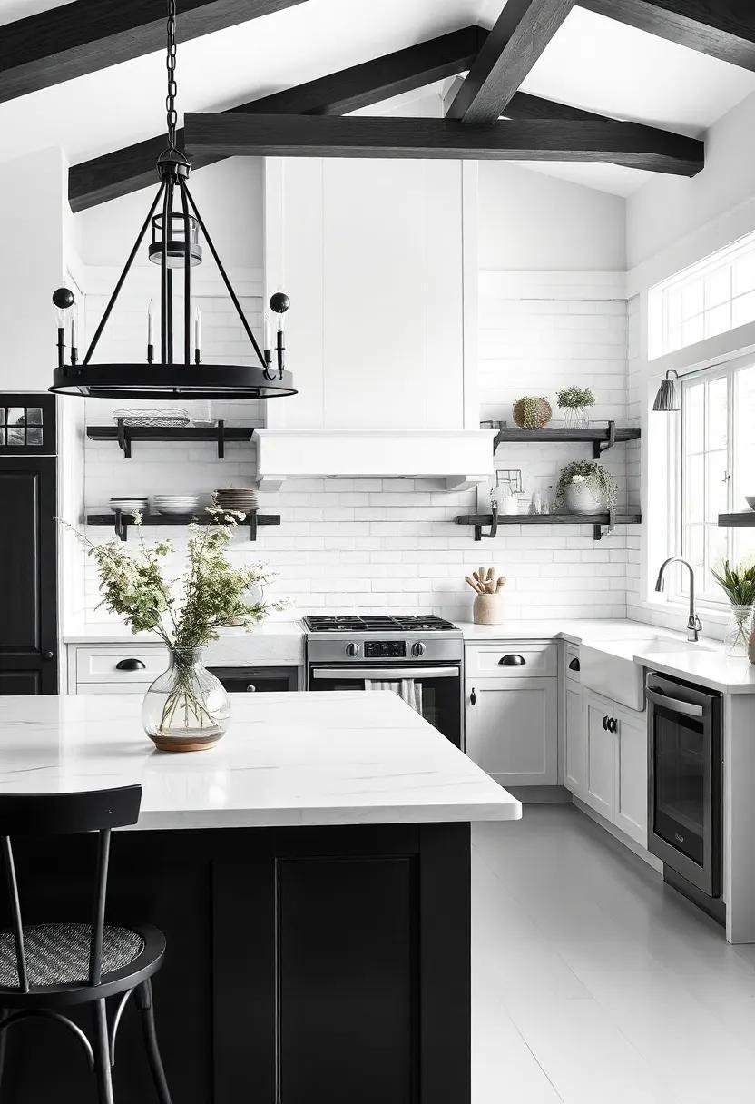 Timeless Charm: Designing a Stunning Black and White Farmhouse Kitchen