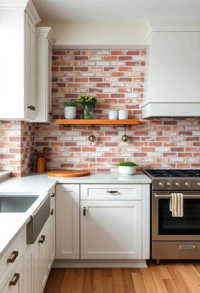 Embracing Rustic Charm: The Allure of a Brick Backsplash in Farmhouse Kitchens