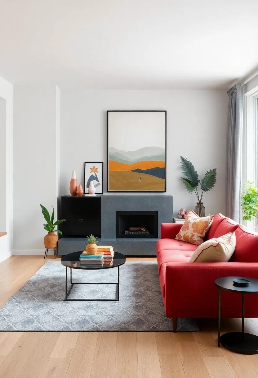 Modern Art Meets Eclectic Charm: Crafting a Unique Living Room