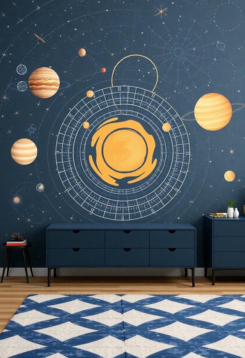 Planetary‌ Patterns: Designing a Solar System ‌Accent Wall