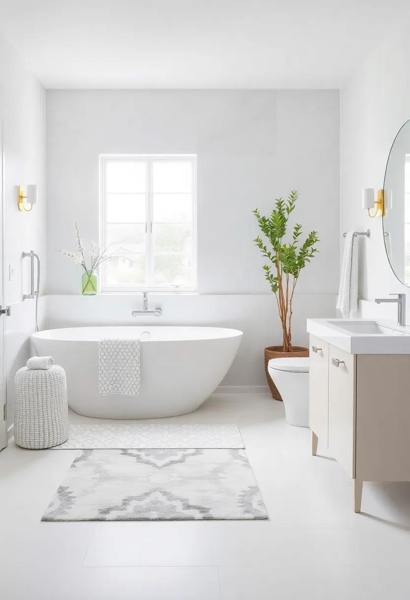 transforming Large Bathrooms with Statement Rugs and Creative Layouts
