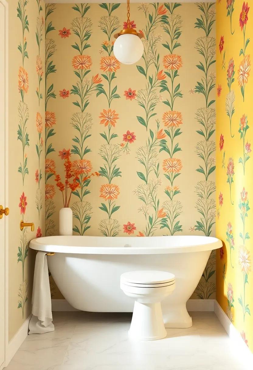 4) Use bold wallpaper with​ playful patterns or colors to make‍ a striking statement and ⁤add personality ‍to‍ your space