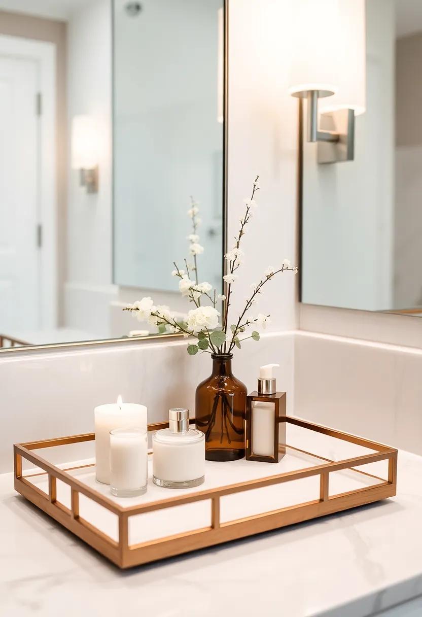 17) Utilize elegant trays for ​organization‌ on⁢ countertops,⁢ delivering ⁣a clean look⁣ while allowing you to‍ showcase candles and beauty products
