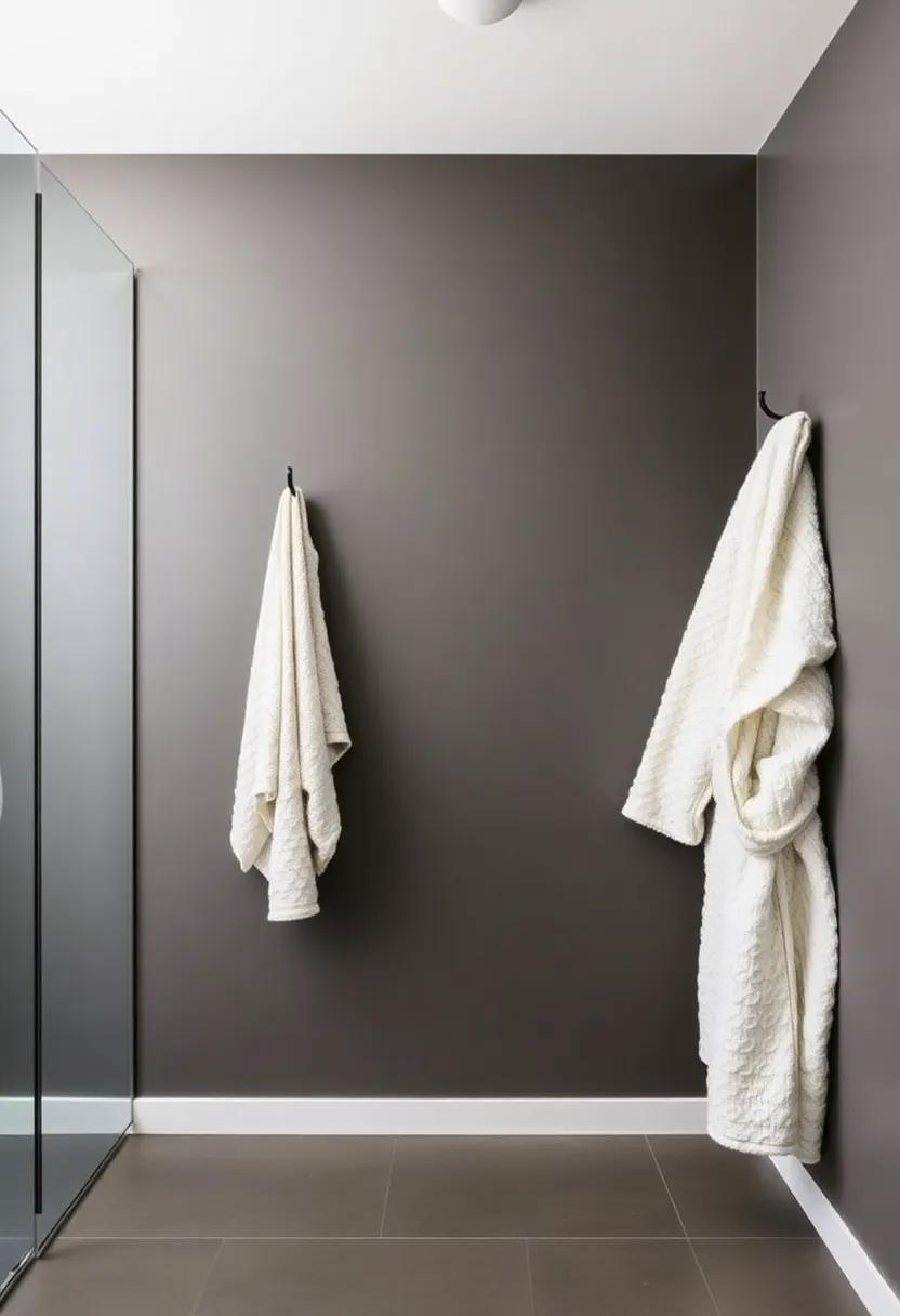 Incorporating Wall-Mounted Hooks for Efficient Towel and Robe Storage