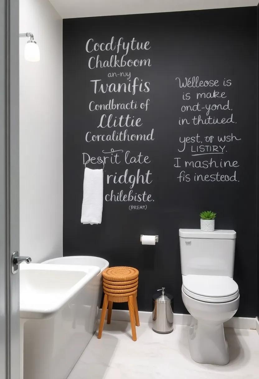 Enhancing Your Bathroom With playful Chalkboard Quotes And Drawings