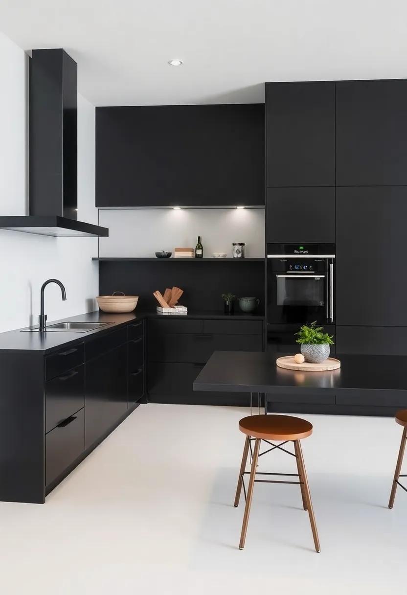 Exploring the Aesthetic Appeal of black Minimalist Kitchen Designs