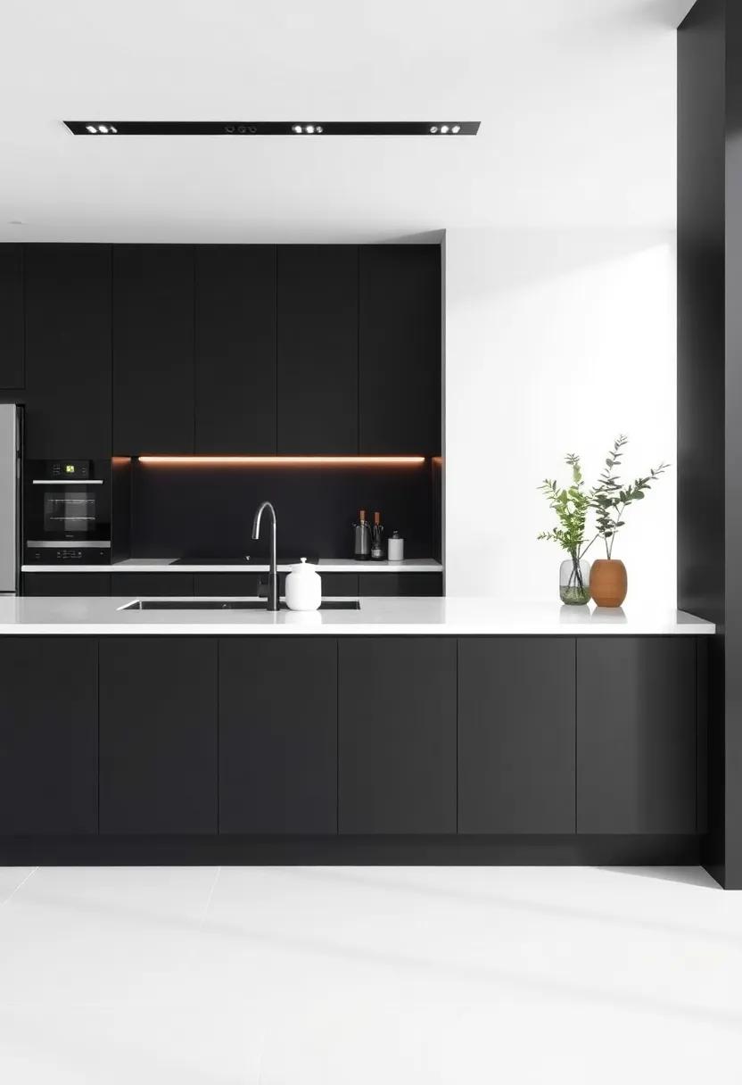 Incorporating Smart Technology into Black Minimalist Kitchens