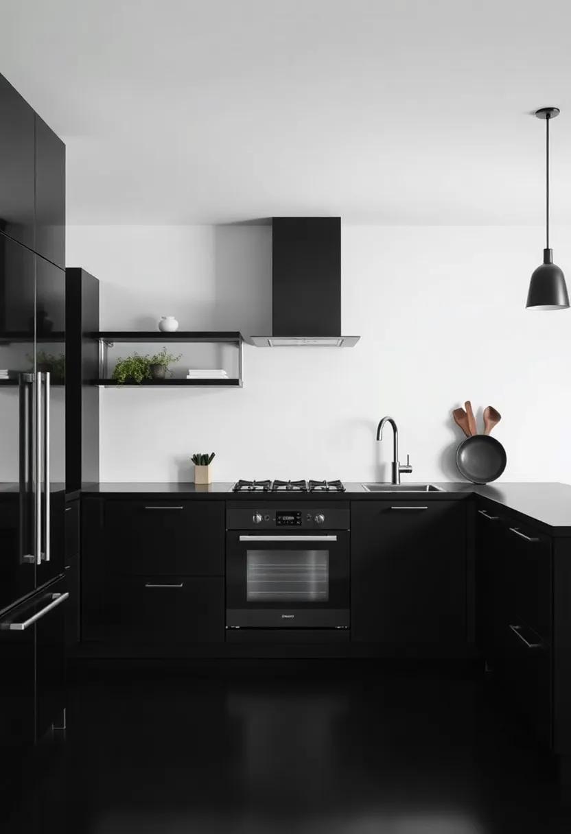 Kitchen Layout Inspirations to Enhance a Minimalist ⁣Black Aesthetic