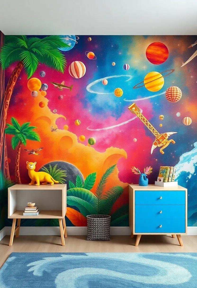 Vibrant Wall Murals Featuring Jungles, Space, and Oceans