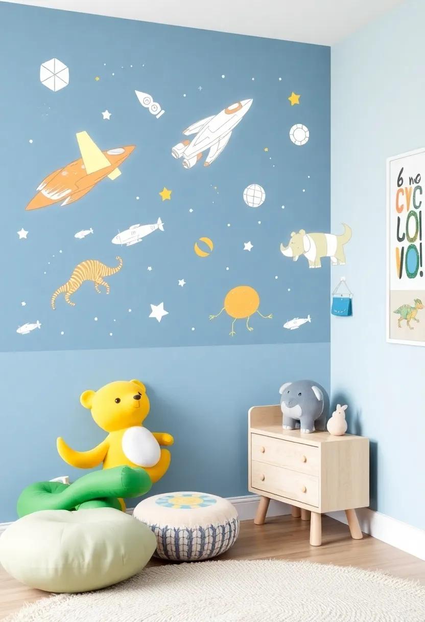 Wall Decals of Wild Animals, Starships, and Dinosaur Friends