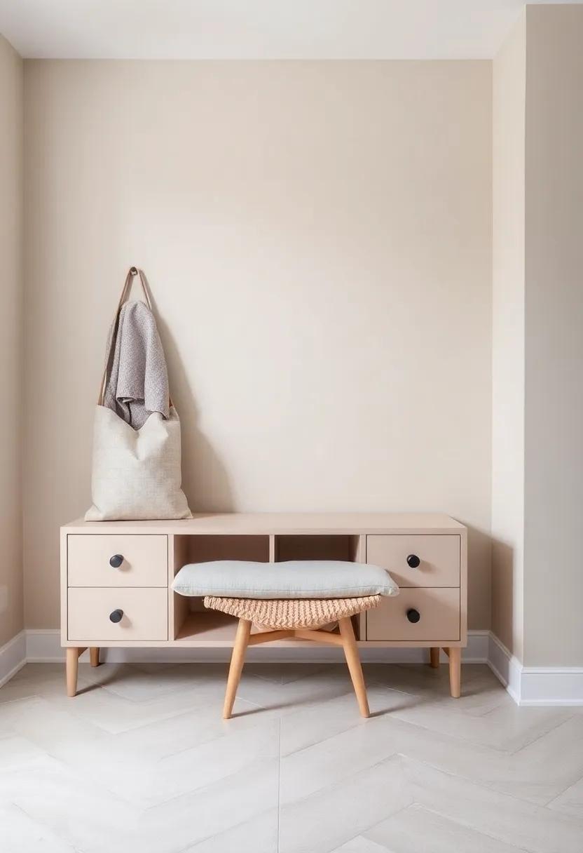 13) Choose Multi-Functional furniture: Incorporate a bench or stool that​ doubles as storage to keep essentials neatly tucked away