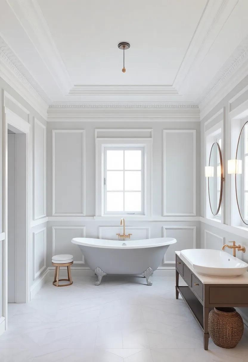 The Refinement of ⁢Crown‍ molding in Bathroom Ceiling Design