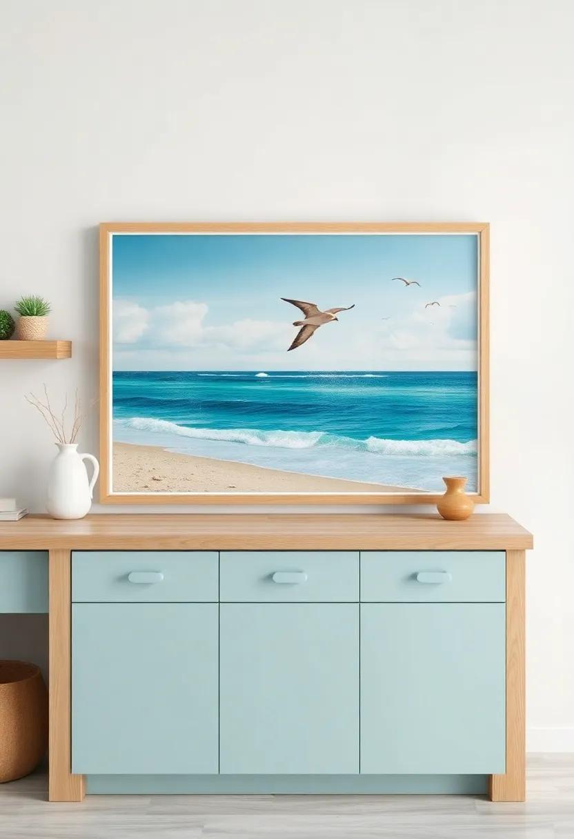 Framed Artwork Featuring⁢ Seascapes and Coastal Wildlife
