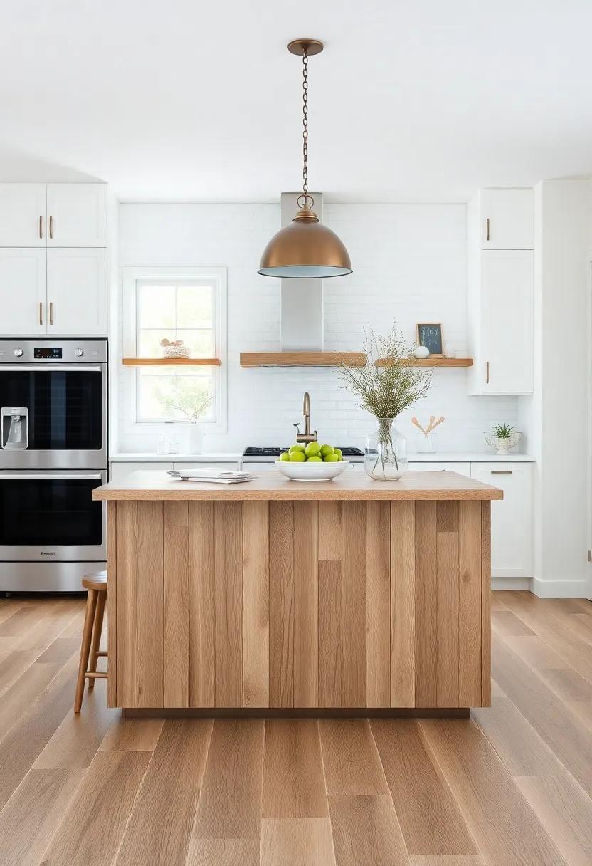 A Kitchen Island⁢ Anchored ⁢with a Driftwood Finish