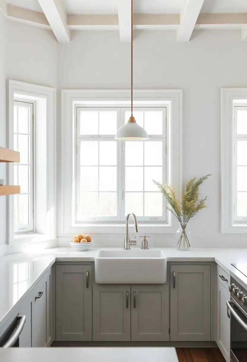 Natural Light Streaming‌ through‍ Whitewashed Windows