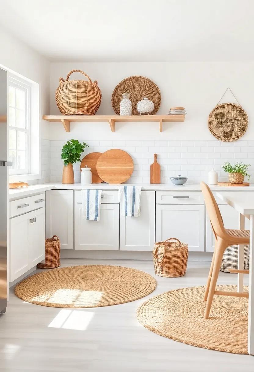 Wicker Baskets and Jute Rugs for a⁣ Casual Beachside Vibe
