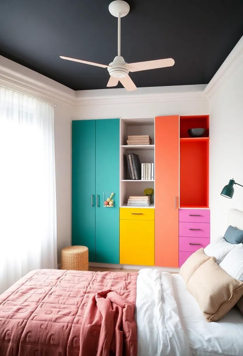 Storage with Style: Concealing Clutter in Colorful Cabinets