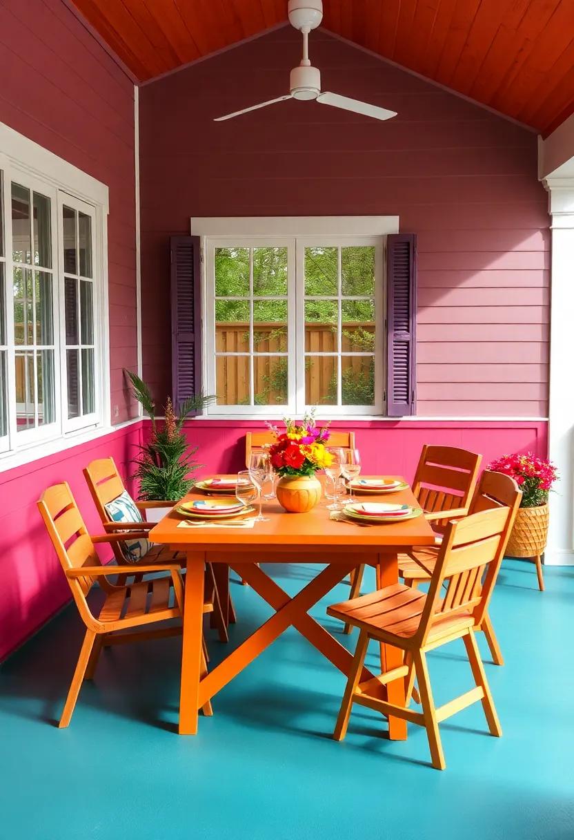 Incorporating a Splash of Color ‌with Unique Outdoor Table Settings