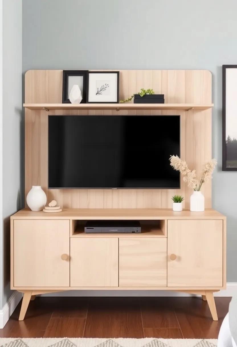 7)​ Whimsical Scandinavian ⁤Design – Featuring light ⁣woods and ‍soft ⁣colors, this compact ​unit ‍offers a calming vibe while hosting⁤ your television ​and displaying decorative accents