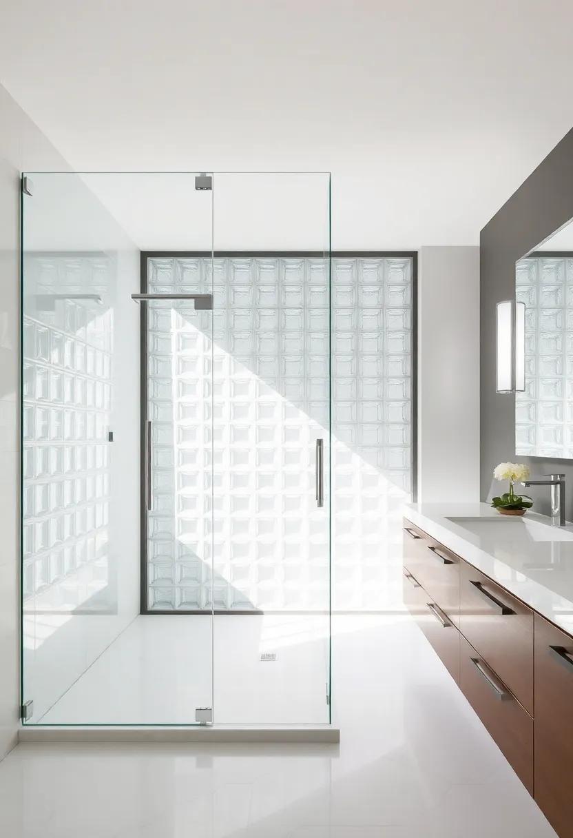 19) Consider glass accents, ‍like a frameless shower‍ door or a glass block wall, for an airy ‌aesthetic