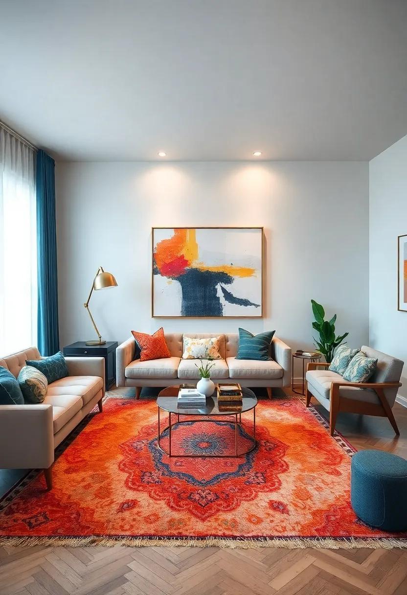 Statement Rugs That Tie Together Eclectic and Modern ⁤Styles