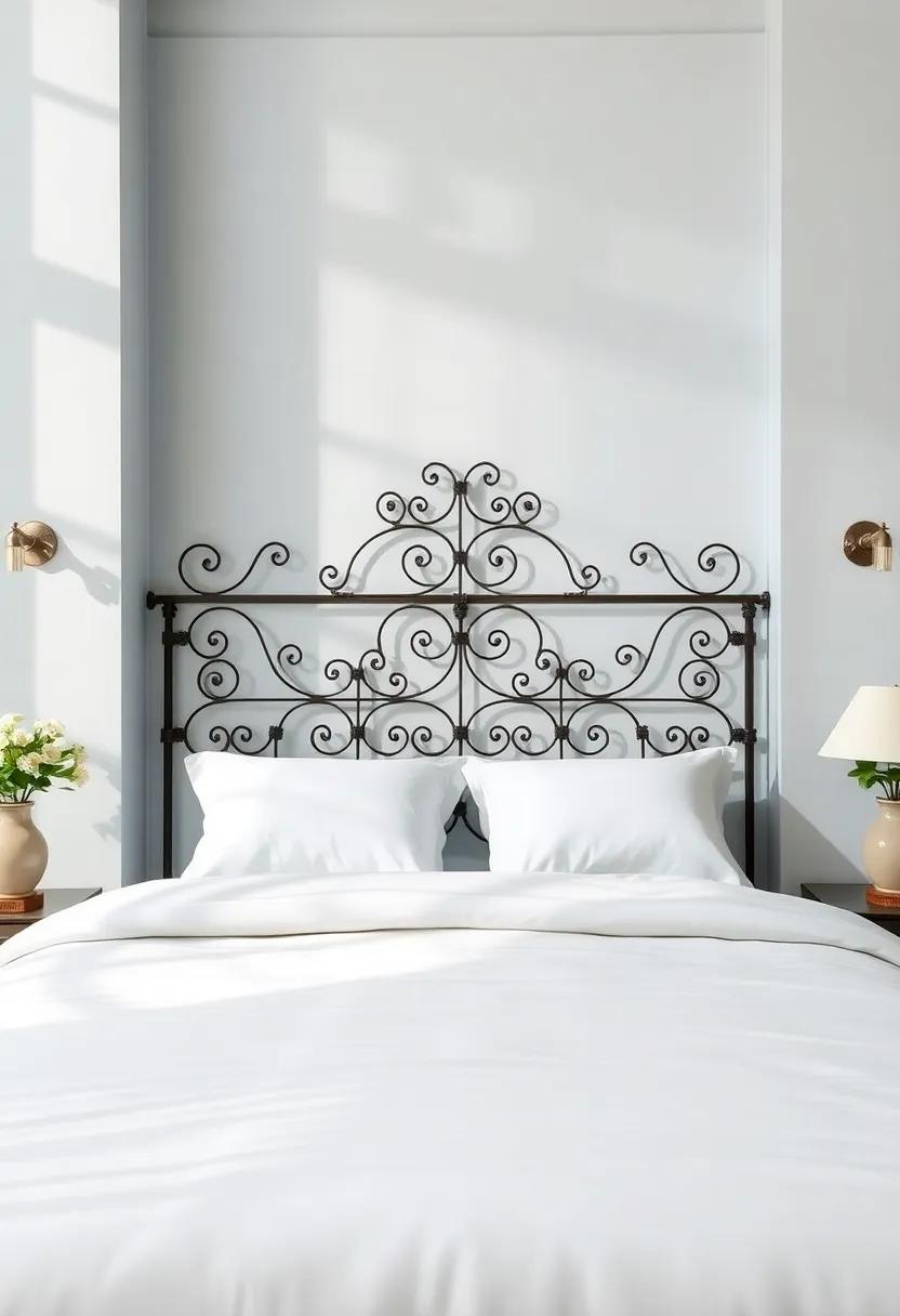 10) ⁣Elegant​ Ironwork: A wrought ⁣iron‍ headboard with​ intricate designs offers a classic touch and ‌adds an element ‌of romance to your bedroom