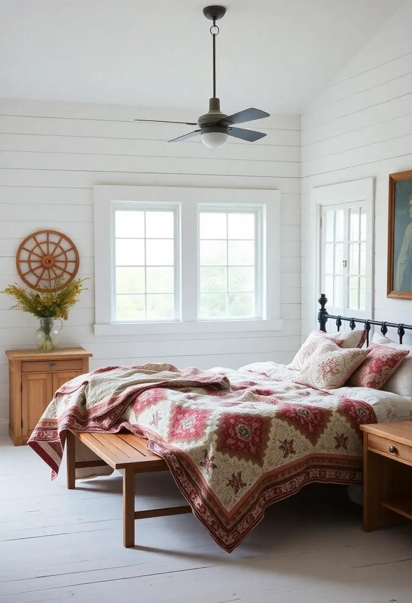 The Elegance of Whitewashed Walls ‌in Farmhouse Bedrooms