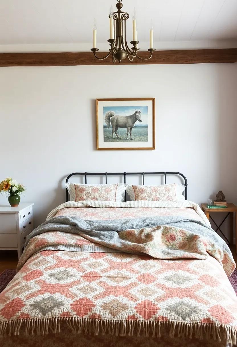 The Harmony of Vintage ​Artwork and Quilted Bedspreads