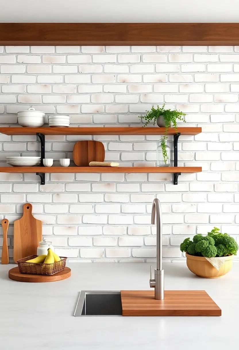 Styling Your ⁤Kitchen shelves with Brick as a Backdrop