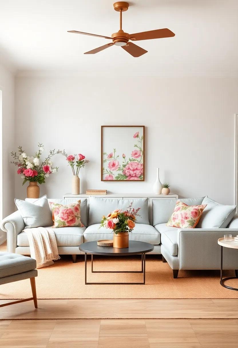 Embracing Floral Elegance ‌Through Vibrant Color Palettes for your Farmhouse Living Room