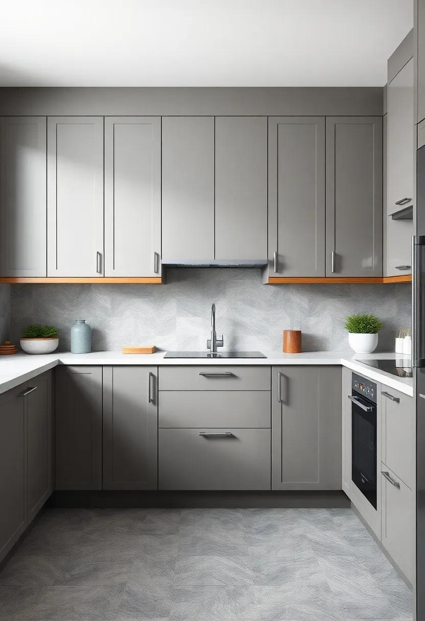 Mixing Materials: Wood, Metal,⁣ and grey Cabinets ⁣in Harmony