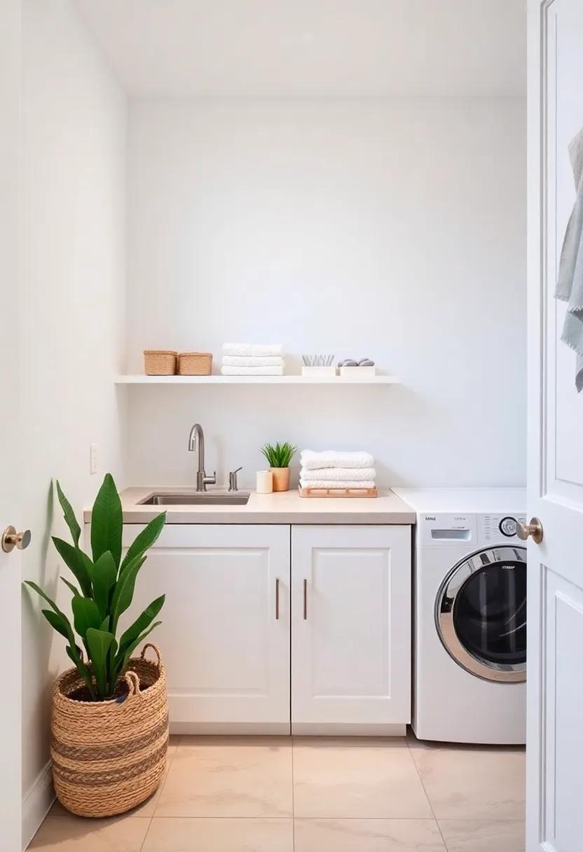 21) ‌Incorporate a chic laundry⁤ area⁤ with hidden storage for linens ⁤and cleaning supplies