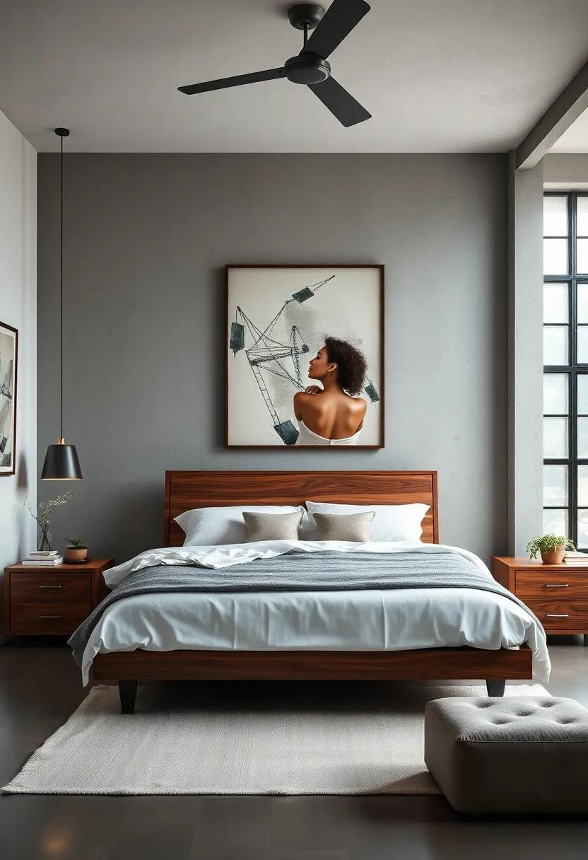 The Power of Statement Art in industrial Bedroom Design