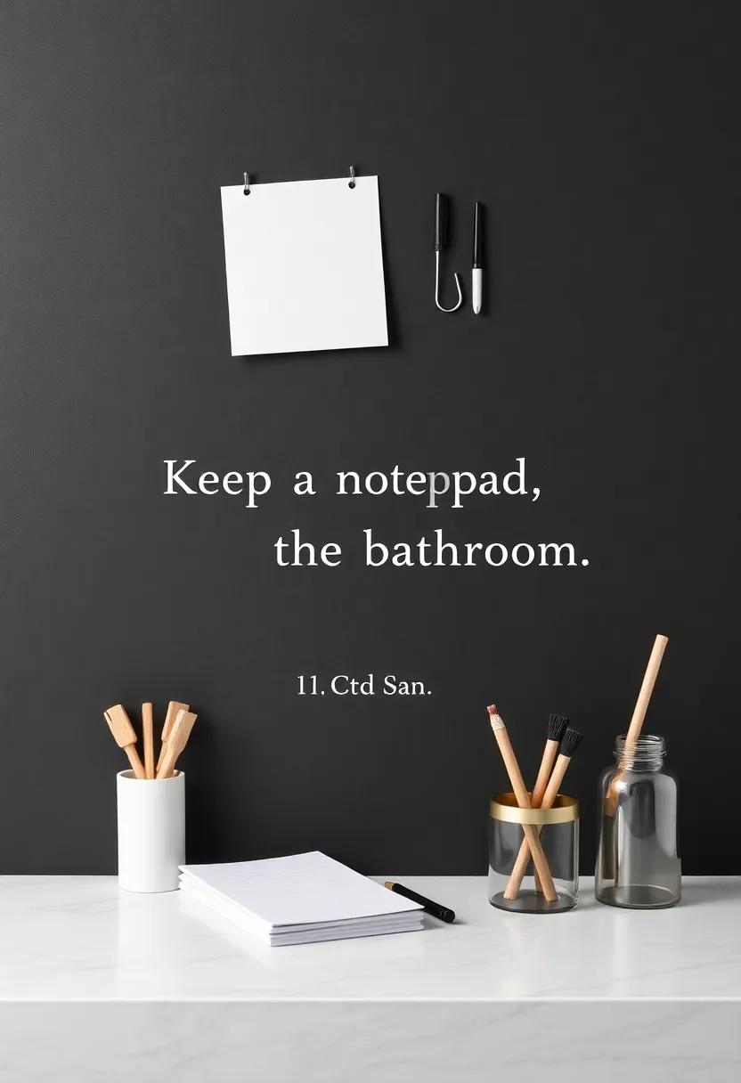 11) Keep a notepad or a chalkboard in ​the bathroom for⁢ quick⁣ notes or reminders