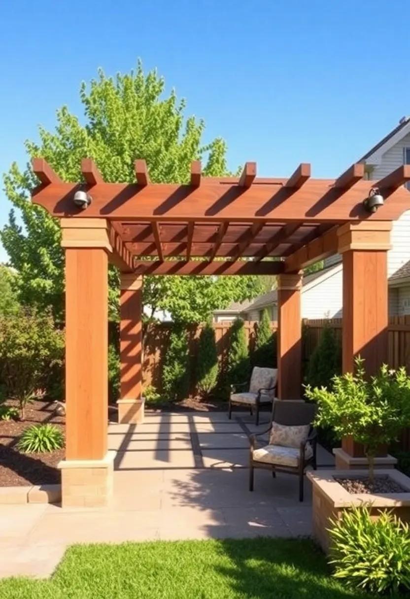 9) Construct a Pergola: This architectural feature not only provides shade but also adds visual interest and a designated area for relaxation