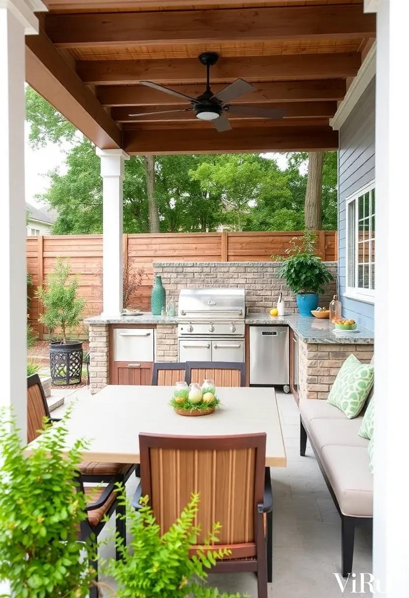 7) Create an Outdoor Kitchen: Elevate your culinary game by adding a grill, prep area, and seating for al fresco dining