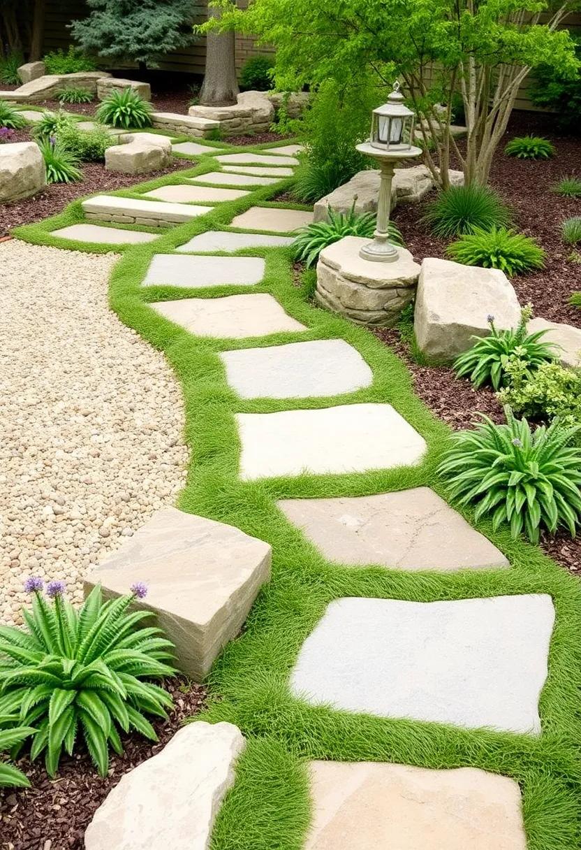 5) Stone Pathways: ‌Create meandering pathways using natural stone‍ or ⁢gravel⁤ to bring⁣ rustic charm and guide ‌visitors through your​ garden’s various features