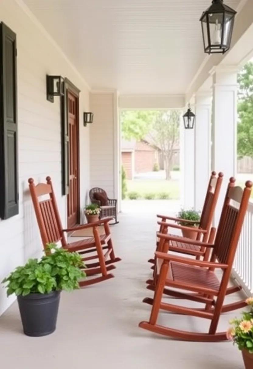 5) Classic Rocking Chairs: Add a touch⁢ of nostalgia with⁤ wooden rocking chairs, ideal for gentle swaying while ⁣sipping lemonade on warm ⁤summer days
