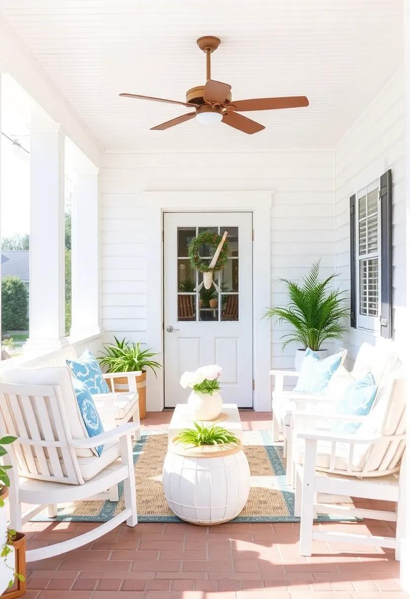 6) Coastal Vibes: Embrace a beachy​ feel with nautical decor, ⁣whitewashed furniture, and sea-inspired accessories to bring a refreshing breeze to your ​porch