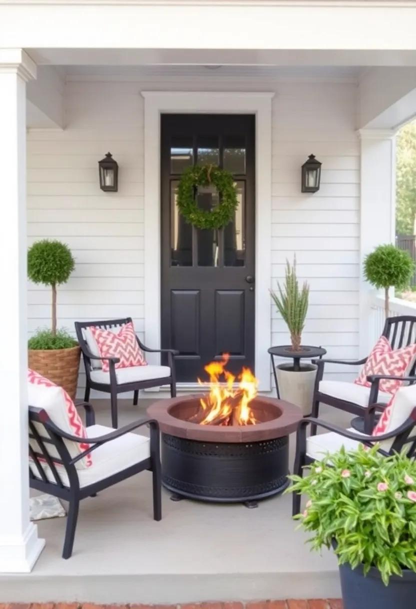 9) Cozy fire ‌Pit: Install ⁣a small fire‍ pit at the center ‌of your porch for toasty warmth on chilly nights and the ⁣perfect setting for marshmallow roasting