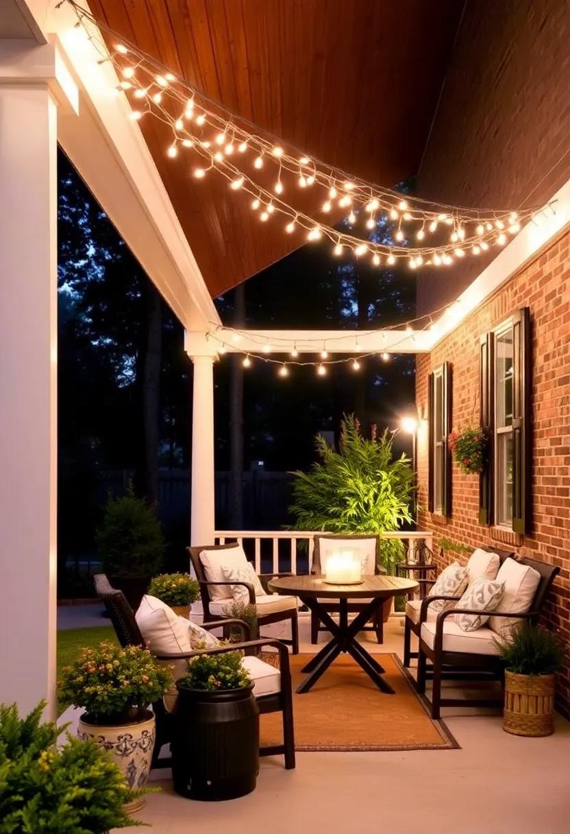 7) ​Twinkling‌ String Lights:⁤ Drape string lights overhead to ⁢create a warm, inviting glow for evening gatherings and romantic dinners under the stars