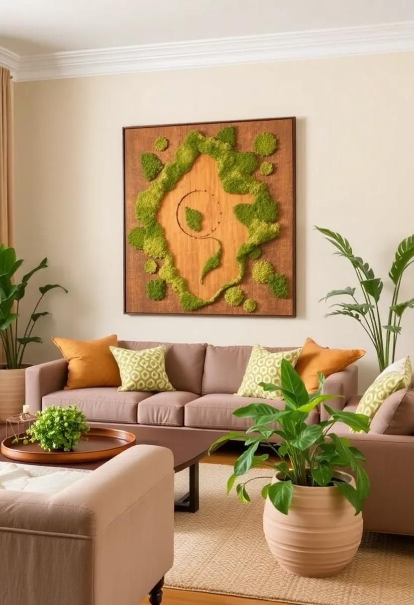 14) Moss ‌Green Plants: Bring in a variety of indoor plants with mossy green leaves to enhance the sense of tranquility