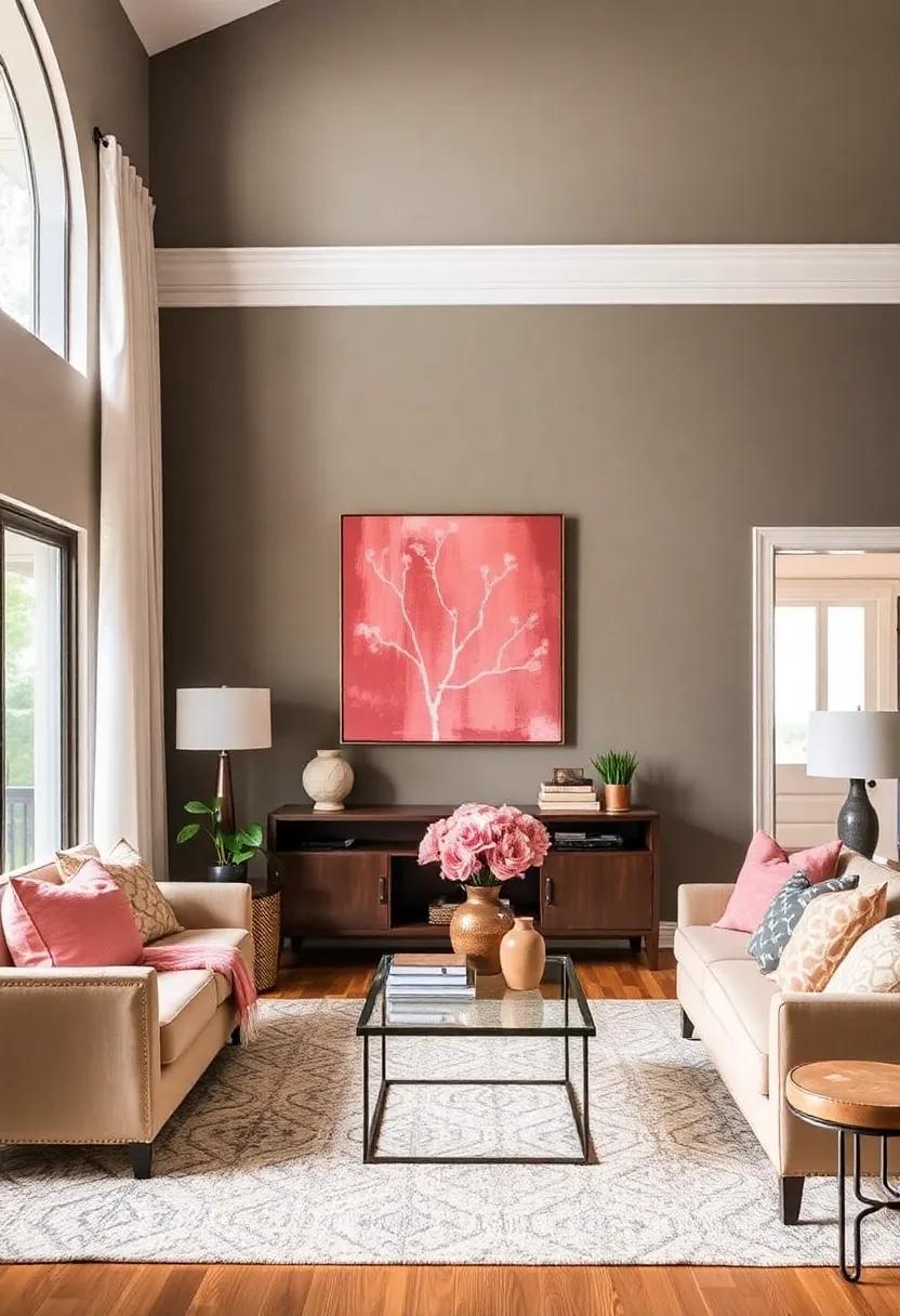 9) Coral Pink accessories: ‍Add a splash of coral‍ pink through decorative objects or artwork ⁤for a contemporary touch