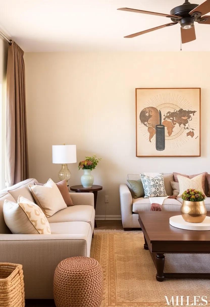 3) Sandy Beige Walls: A soft sandy beige for your walls can create a calm backdrop ​for bolder accent pieces