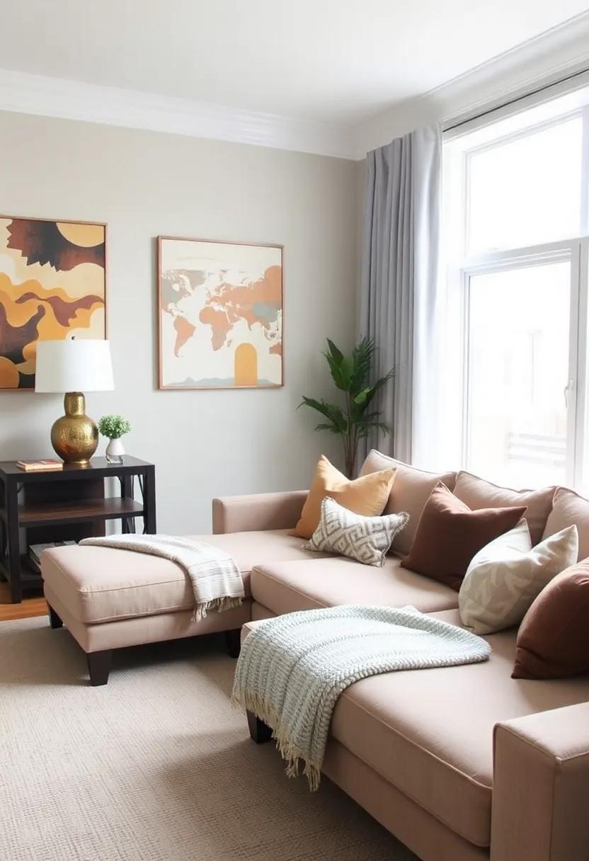 7) Soft Grey ‍Textiles:​ Light grey curtains⁤ or a sofa throw can help ​balance the earthy palette without‍ overpowering it