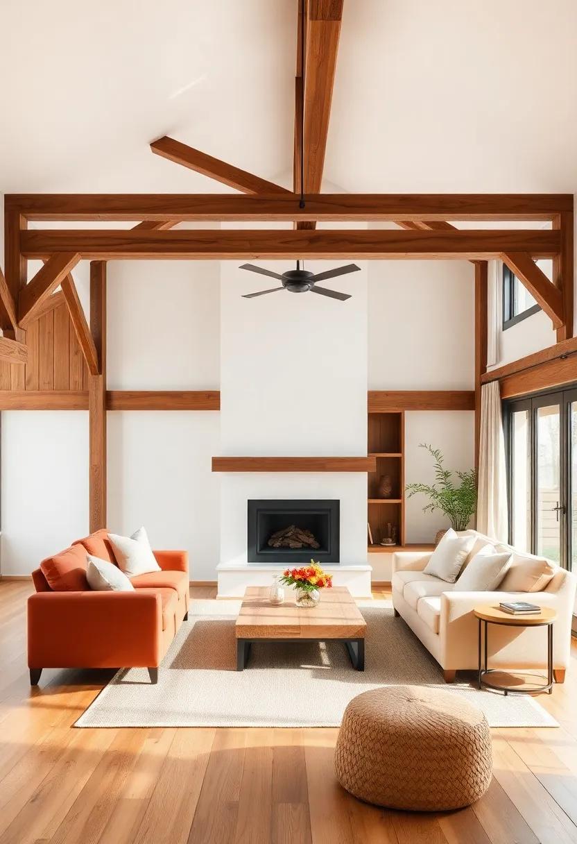 Adding Warmth with Wooden Accents and Beams